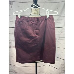Eddie Bauer Burgundy Pencil Skirt Fitted Career Office Professional Size‎ 6